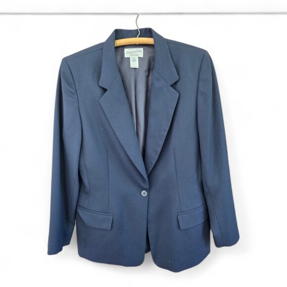 Pendleton Jackets & Blazers - Vintage Pendleton Navy Blazer - Size 12, 100% Virgin Wool, Single Button